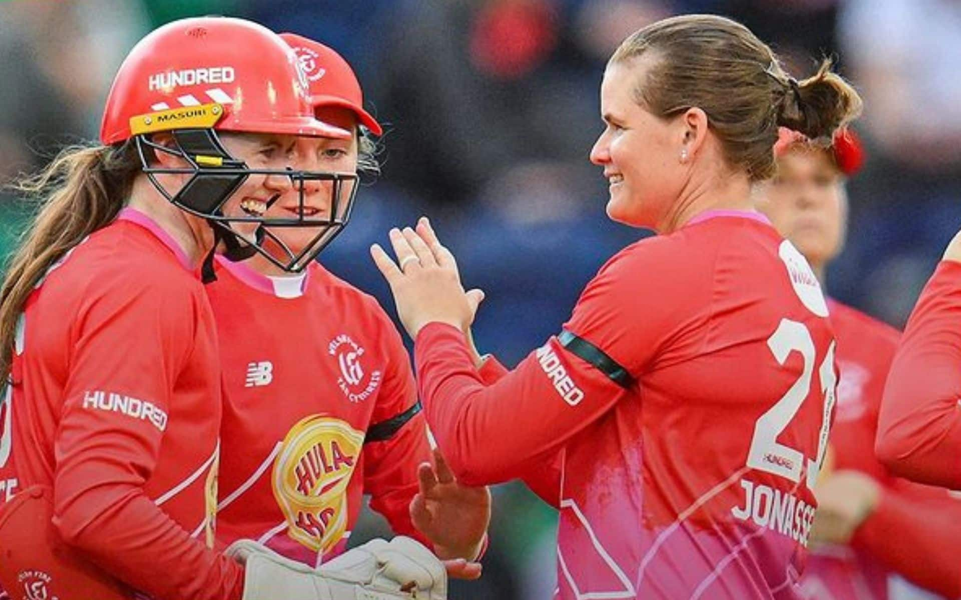 Welsh Fire players celebrating a wicket in The Hundred 2024 (x.com)