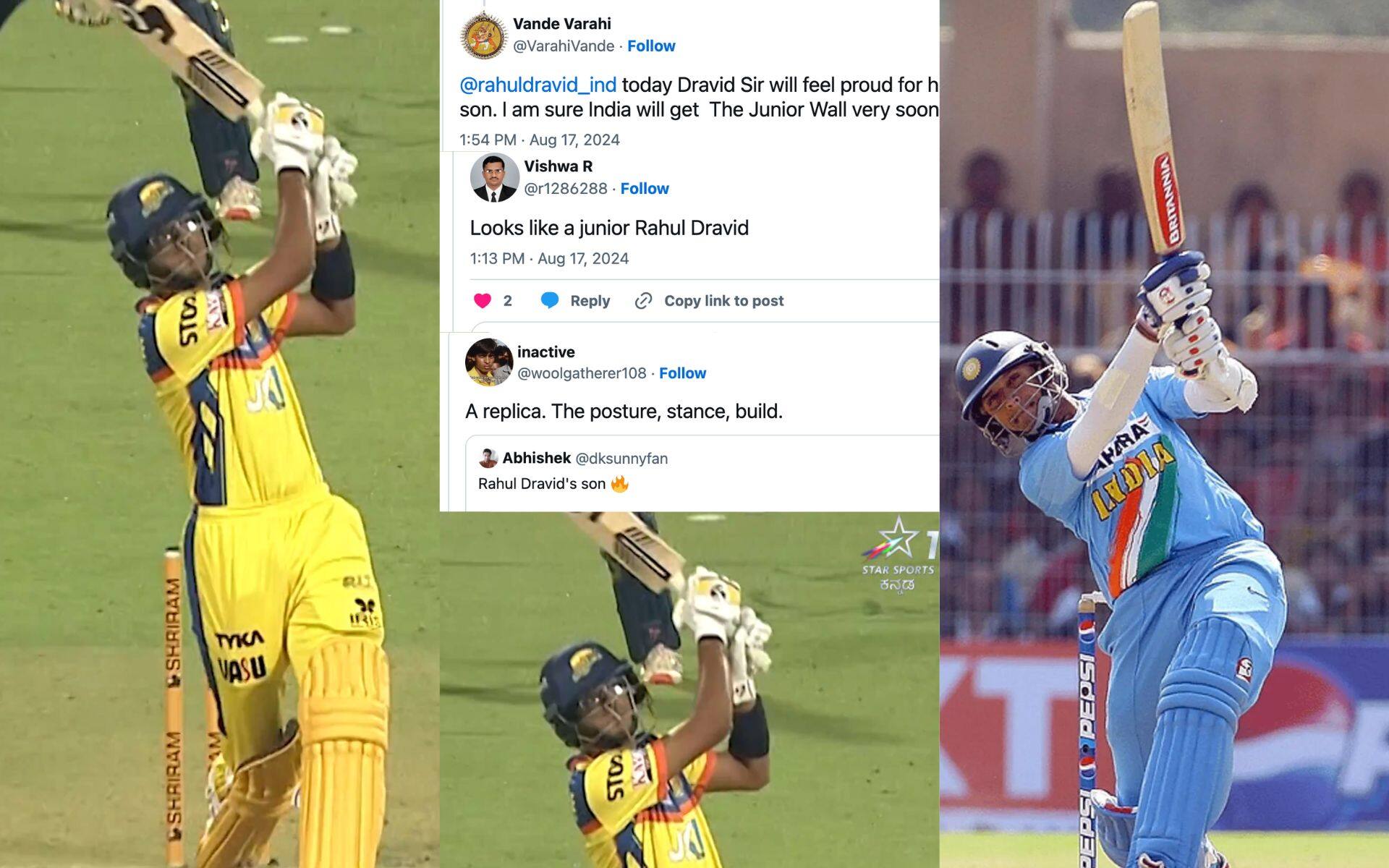 Twitter fans spotted similarities between Rahul-Samit Dravid (X.com)