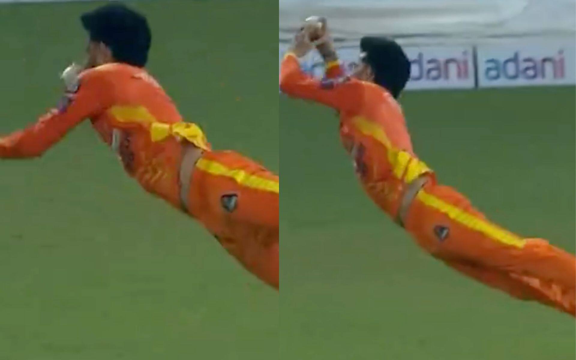 Hrithik Shokeen's catch in DPL 2024 (X.com)