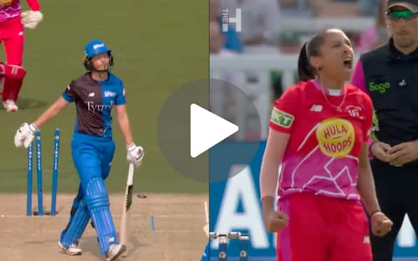 [Watch] Speedster Shabnim Ismail Roars After Uprooting Meg Lanning's Stumps In The Hundred 2024 Final