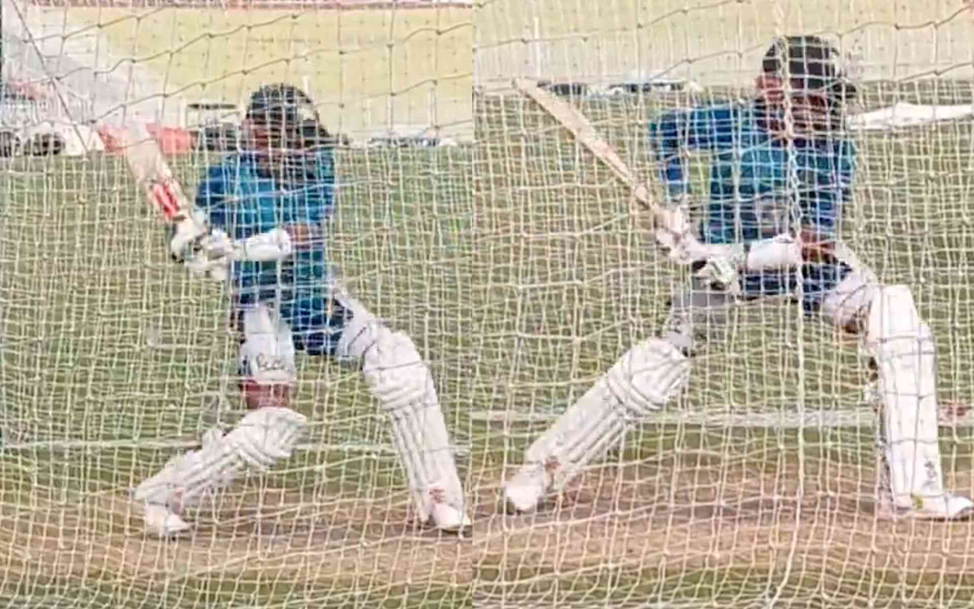 Babar Azam's batting in net session (X.com)