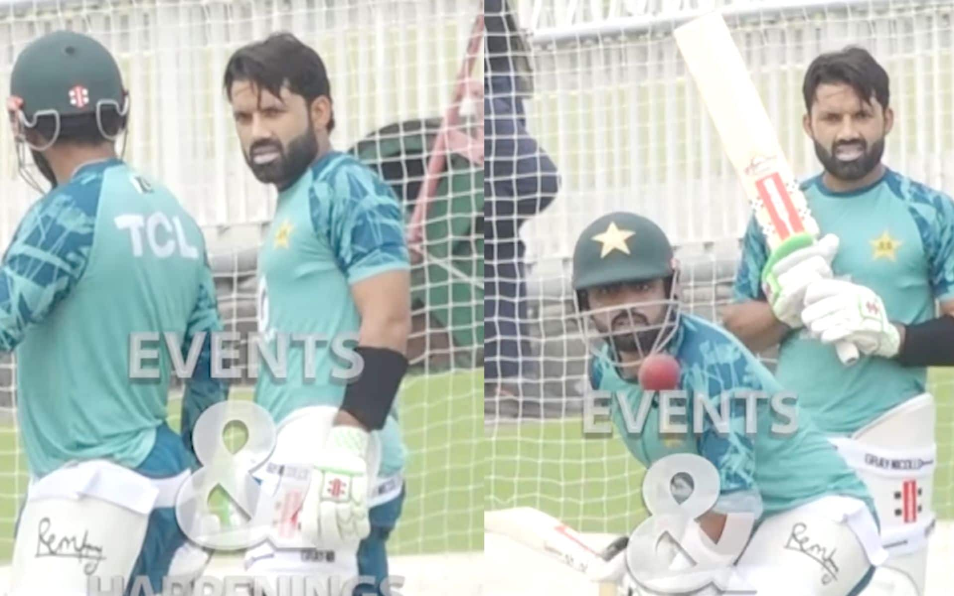 Babar Azam and Mohammad Rizwan in nets session (X.com)