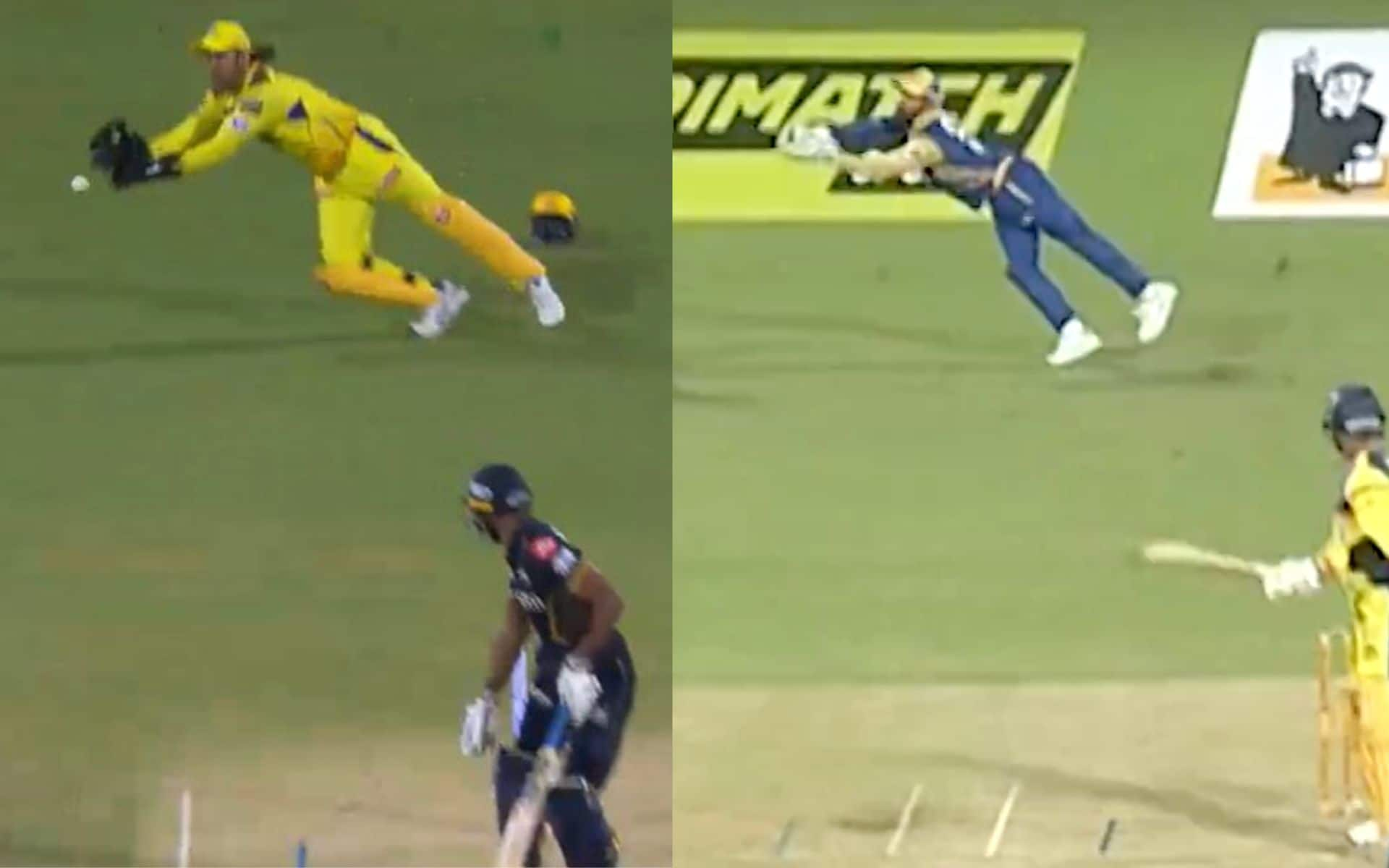 Similarities between MS Dhoni and Krishnamurthy Siddharth's catch [X]