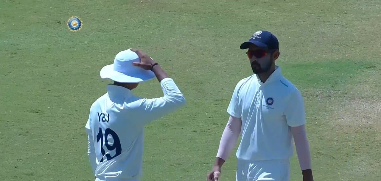 Rahane in an altercation with Jaiswal [X]
