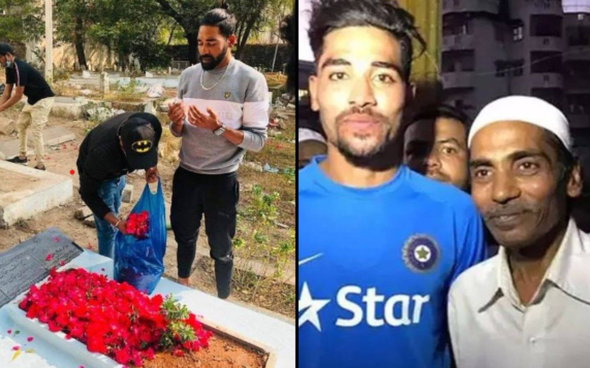 Mohammed Siraj directly visited his father's grave upon his return from Australia (Twitter)