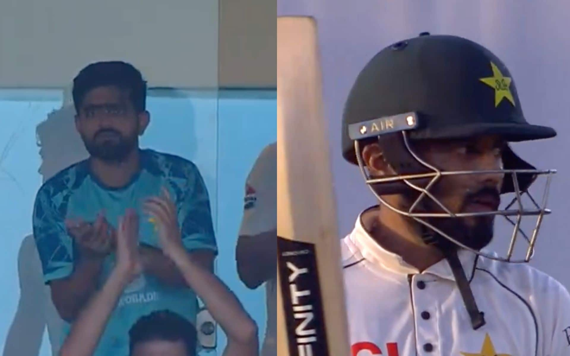 Babar Azam applauding Saud Shakeel (X.com)