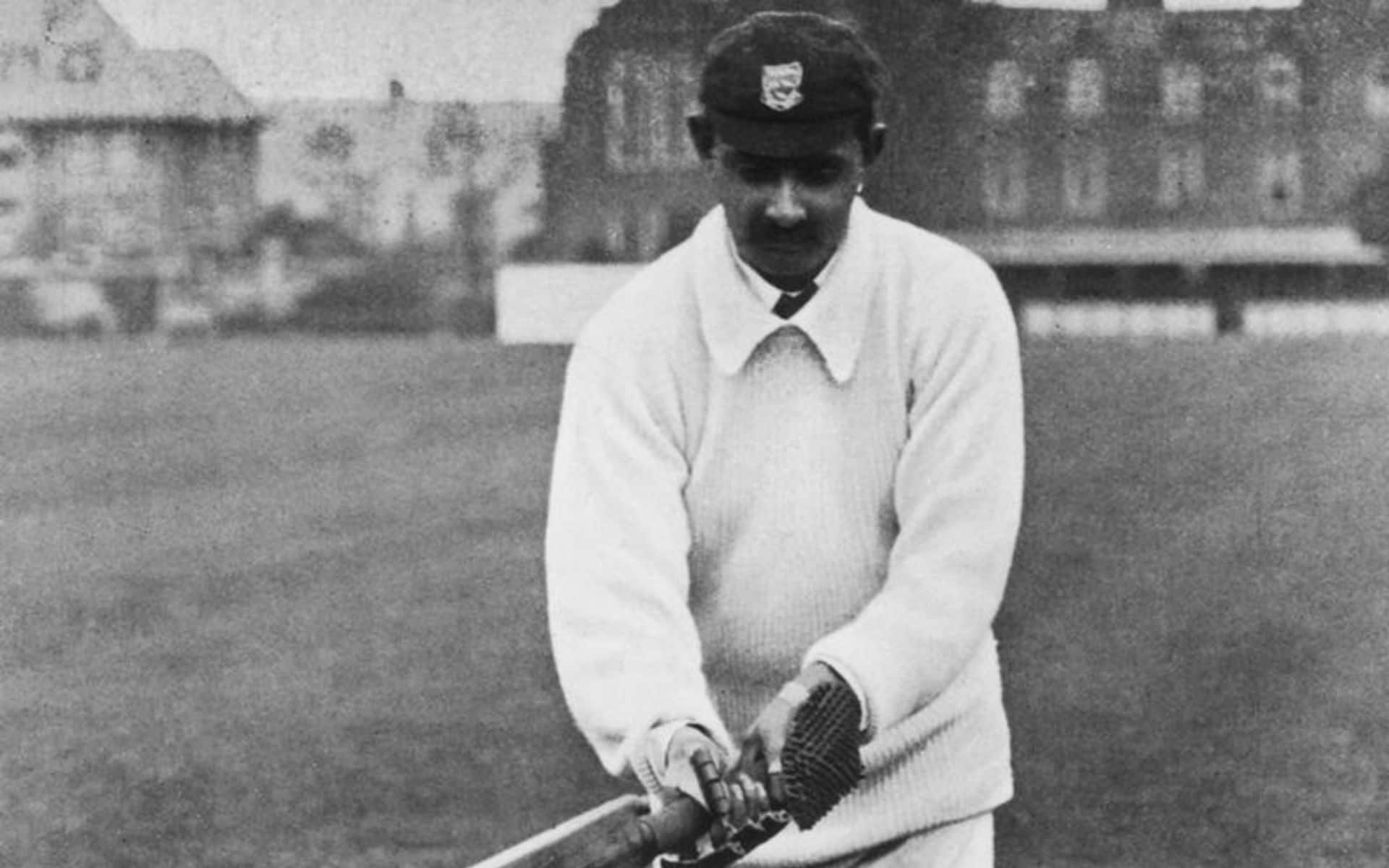 KS Ranjitsinhji playing cricket [X]