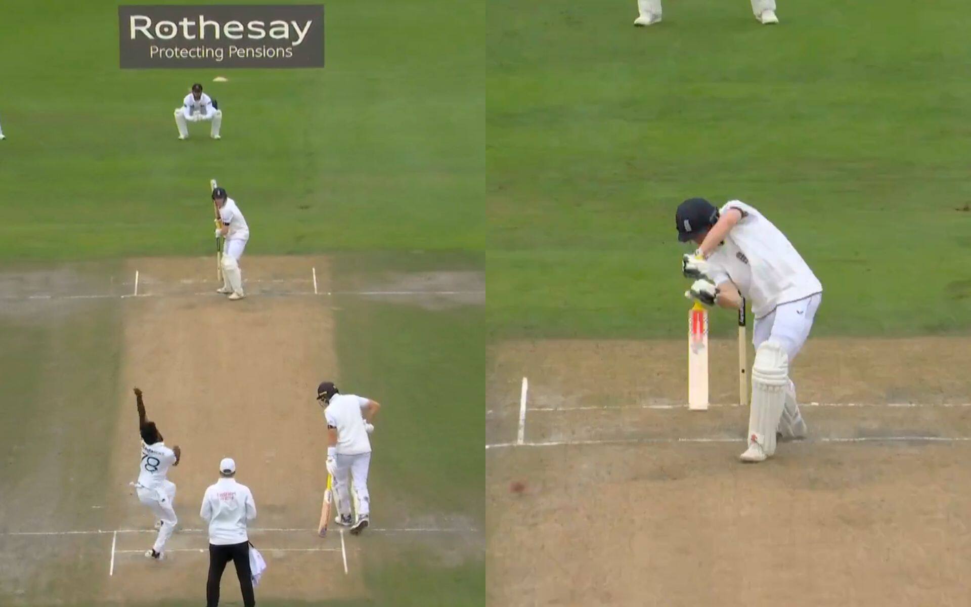 Harry Brook's cover drive vs SL (X.com)