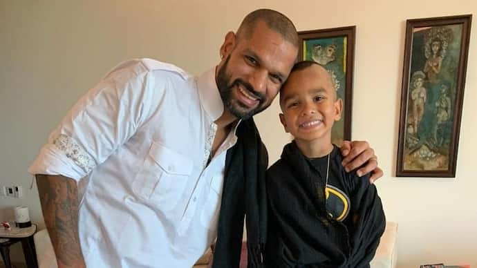 Dhawan with his son, Zoravar [x]
