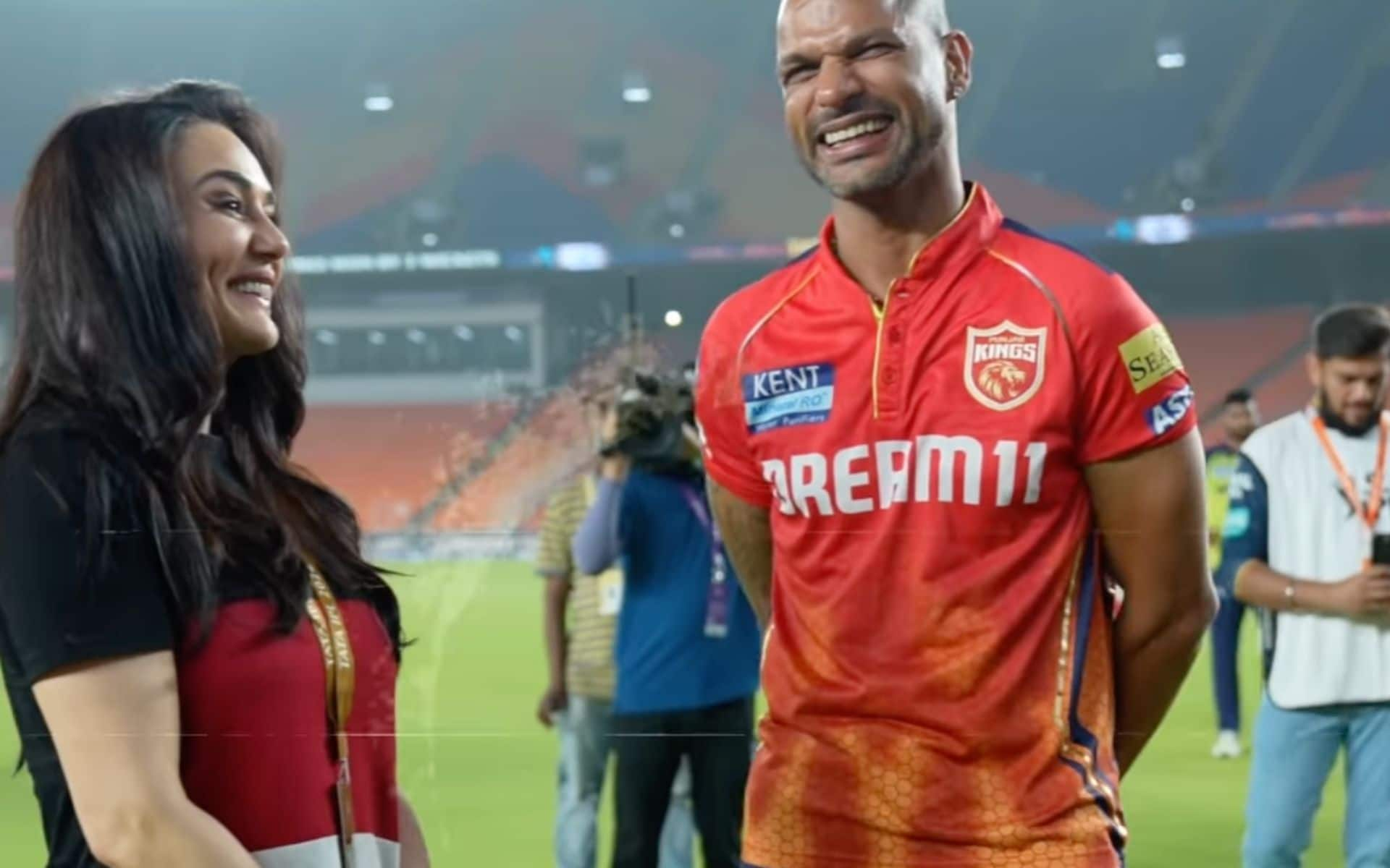 Shikhar Dhawan with Preity Zinta (X.com)