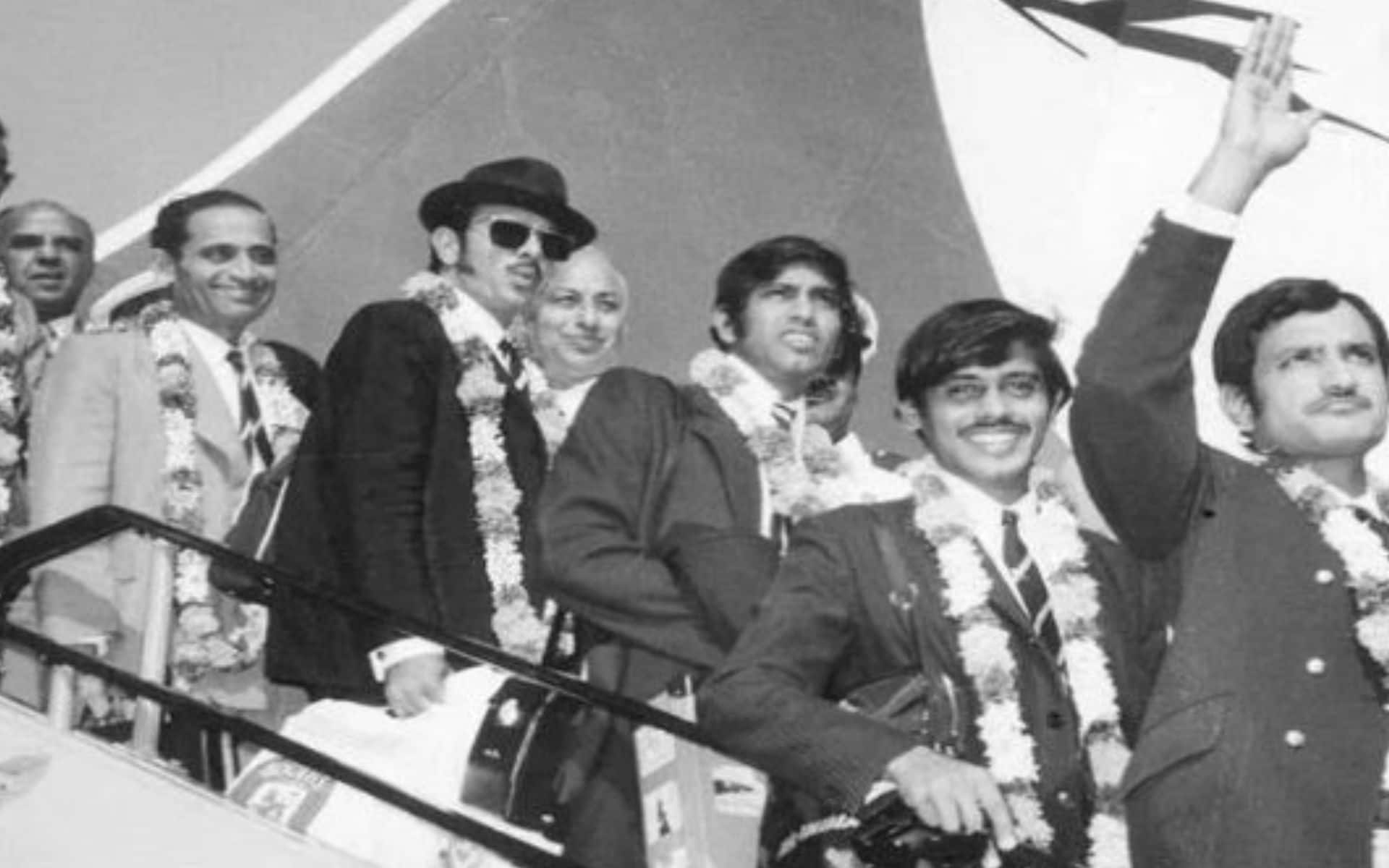 The Indian team that won the first ever Test on English soil in 1971 [X]