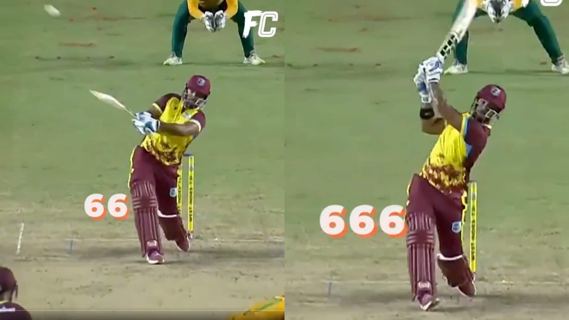 Pooran rained sixes in 1st T20I vs SA [X]