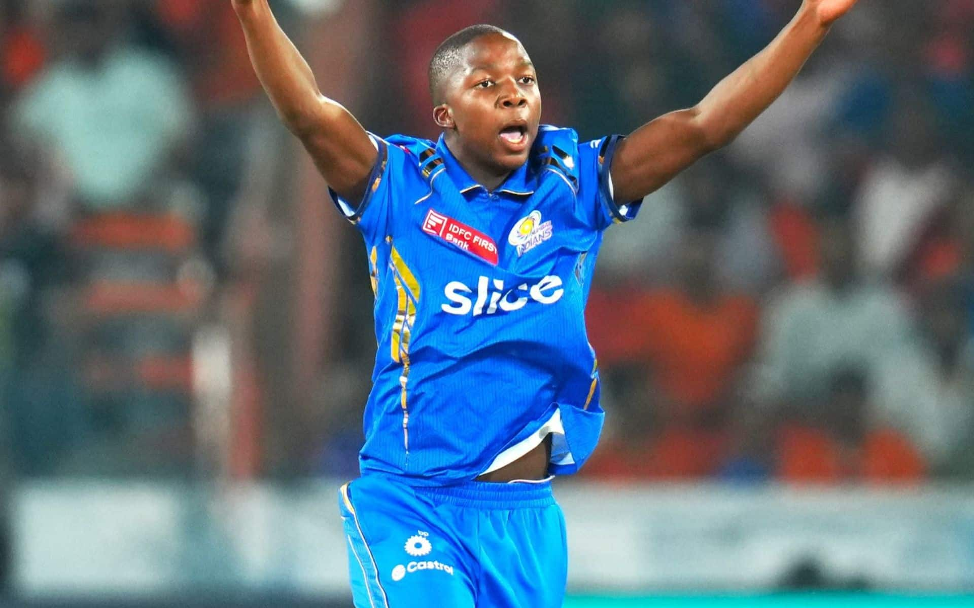 Kwena Maphaka playing for MI in IPL 2024 [X]