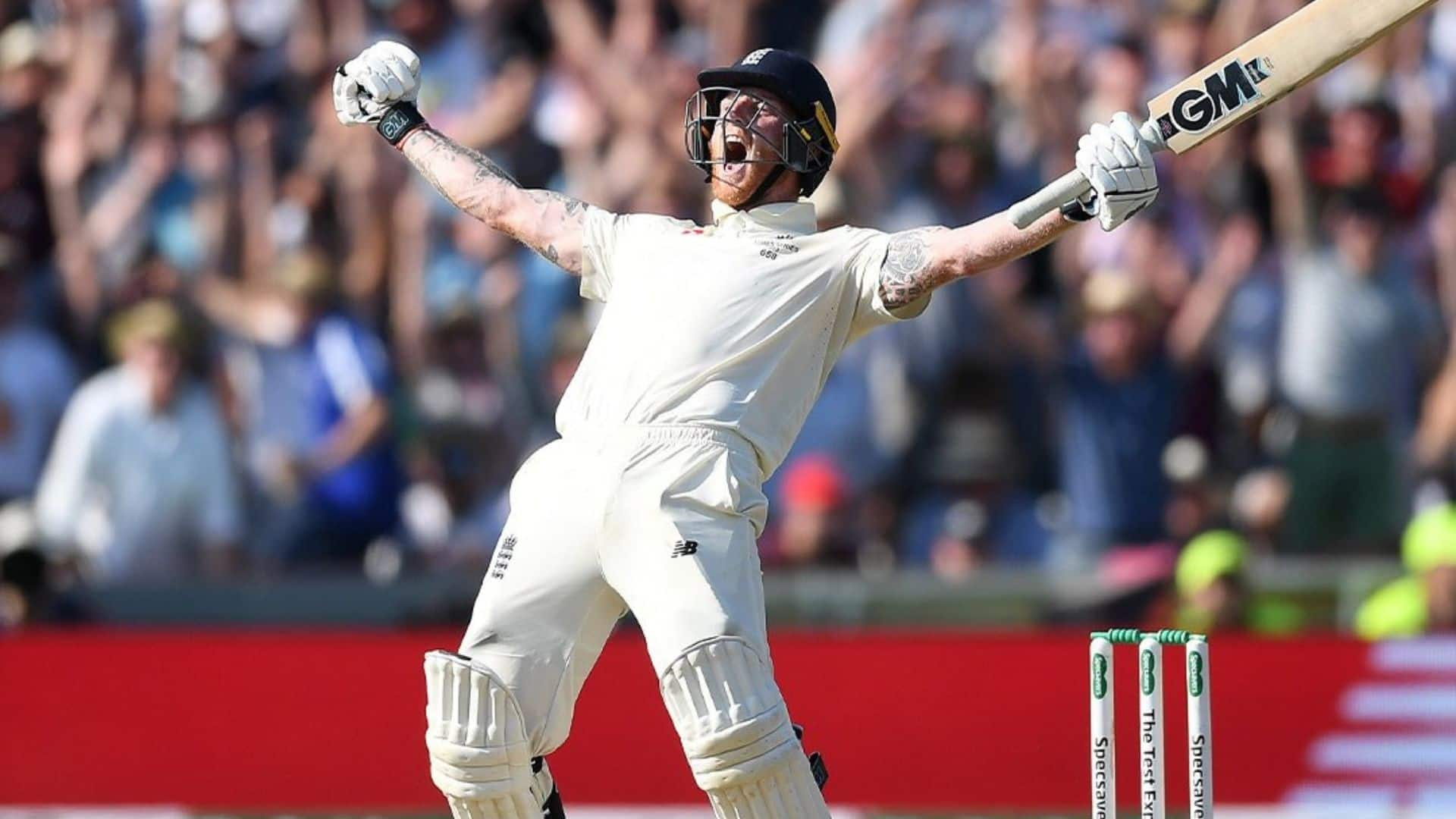 Stokes after hitting the winning runs in Leeds Test [X]