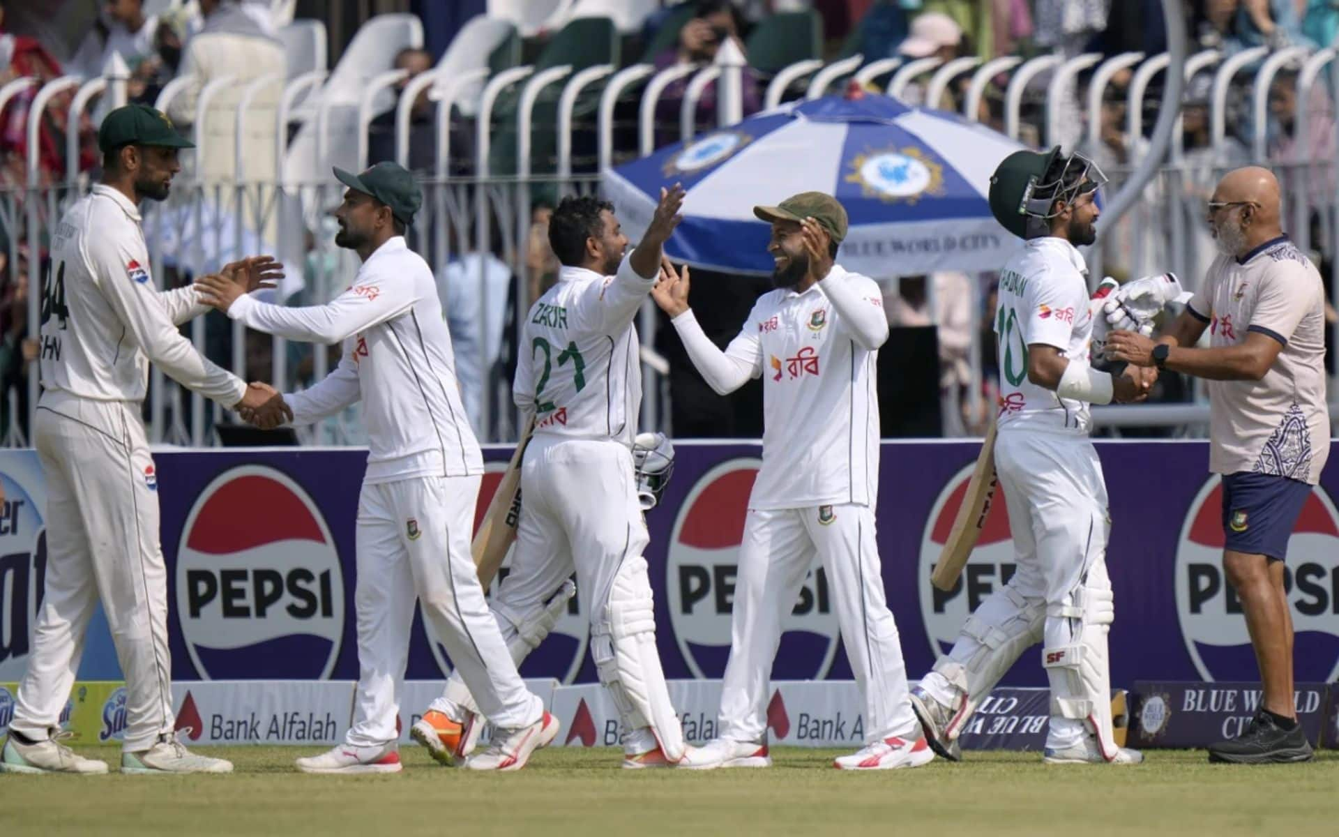 Bangladesh beats Pakistan by 10 wickets in 1st Test at Rawalpindi (X.com)