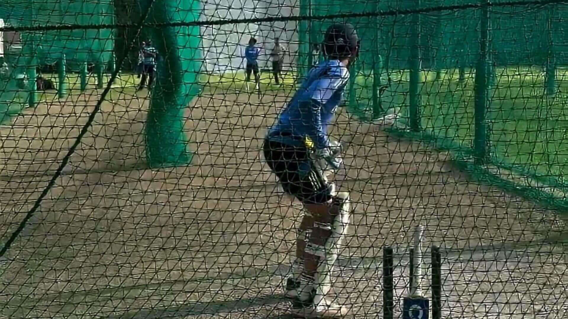 Shubman Gill batting in nets [X]