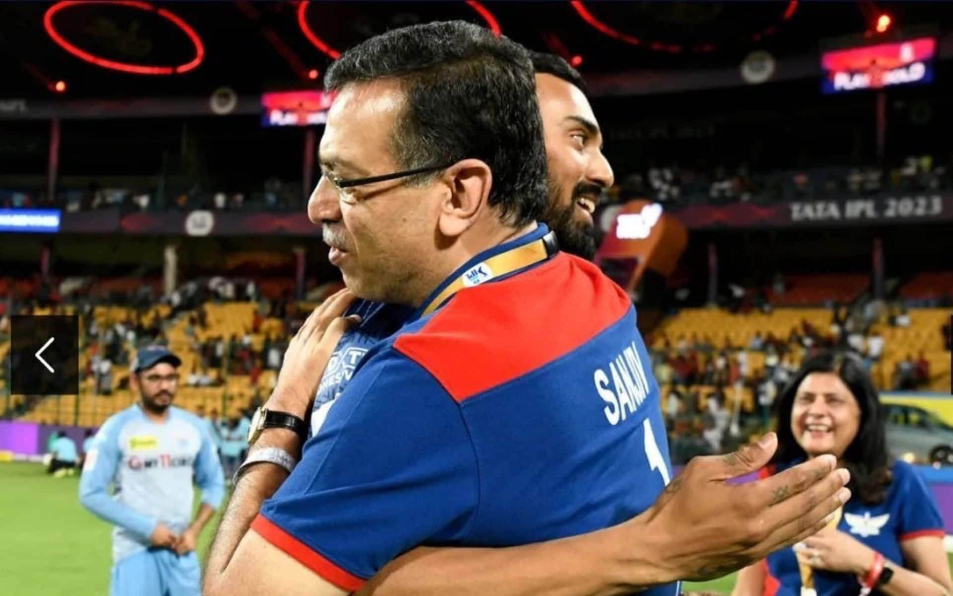 KL Rahul and Sanjeev Goenka hugging during IPL 2024 (X.com)