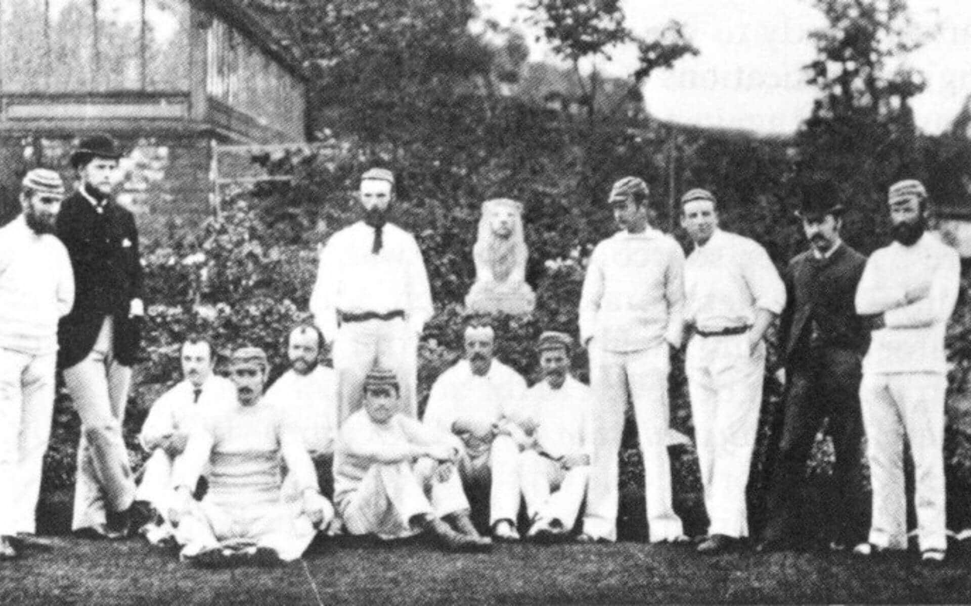 The Australian team after winning 1882 Oval Test vs England [X]