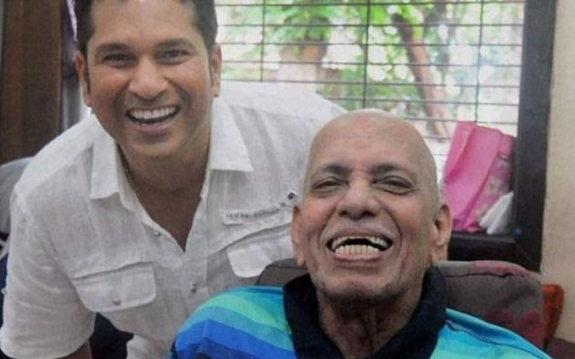 Sachin Tendulkar with his childhood coach [X.com]
