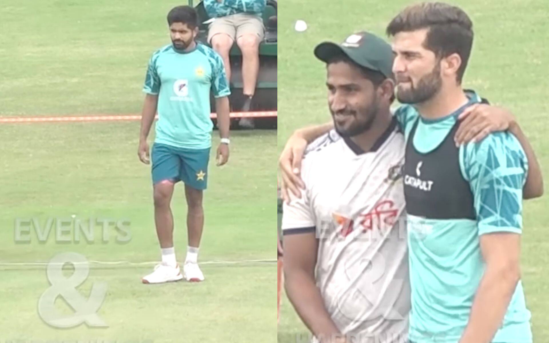 Babar Azam and Shaheen Afridi during training session (X.com)