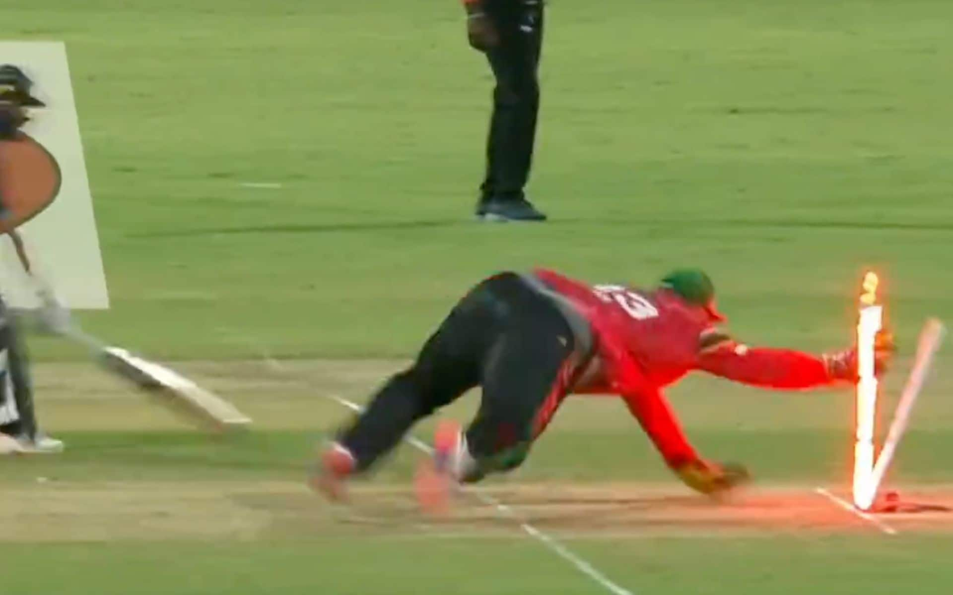 Azam Khan put in a diving effort to effect a run-out in CPL 2024 [X]