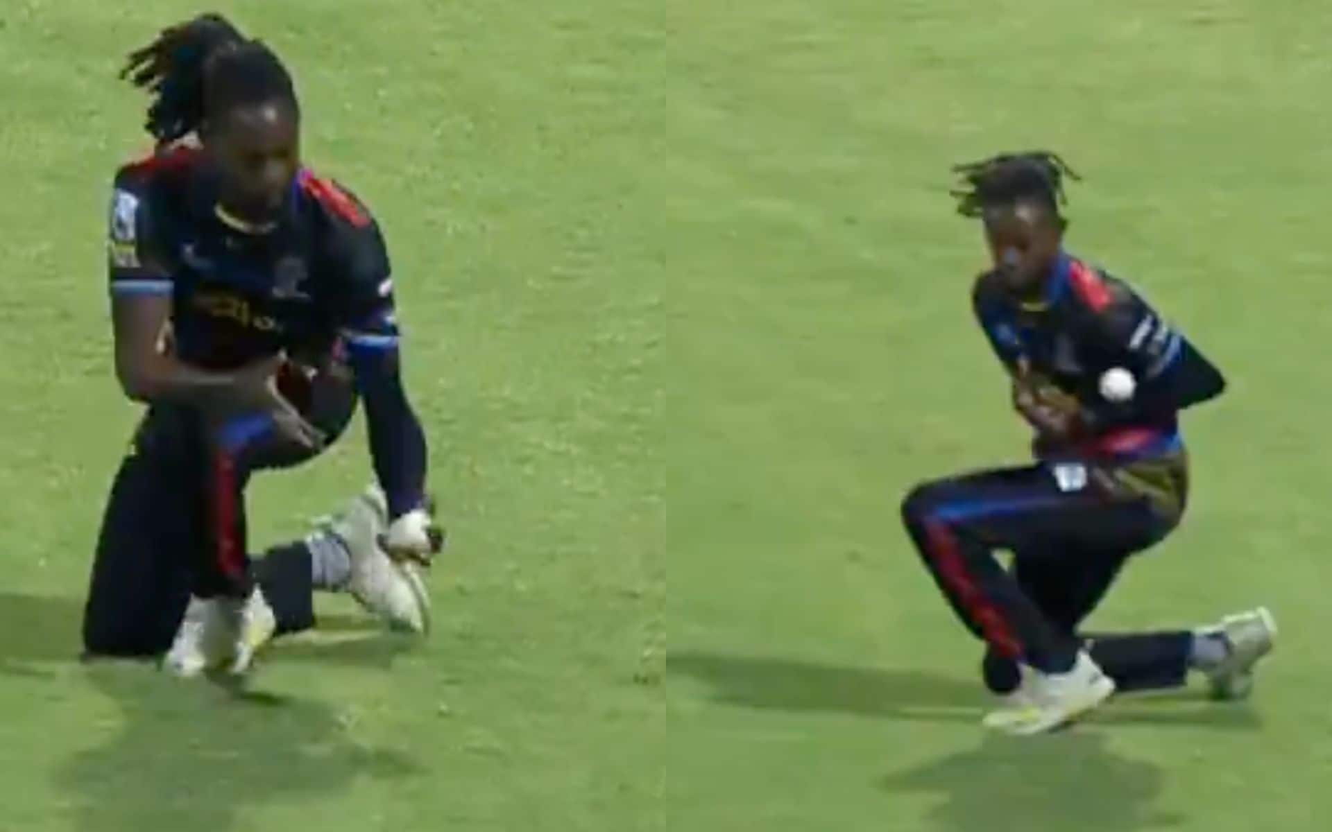 Shamar Springer took a juggling catch against in the 2nd match of CPL 2024 [X]