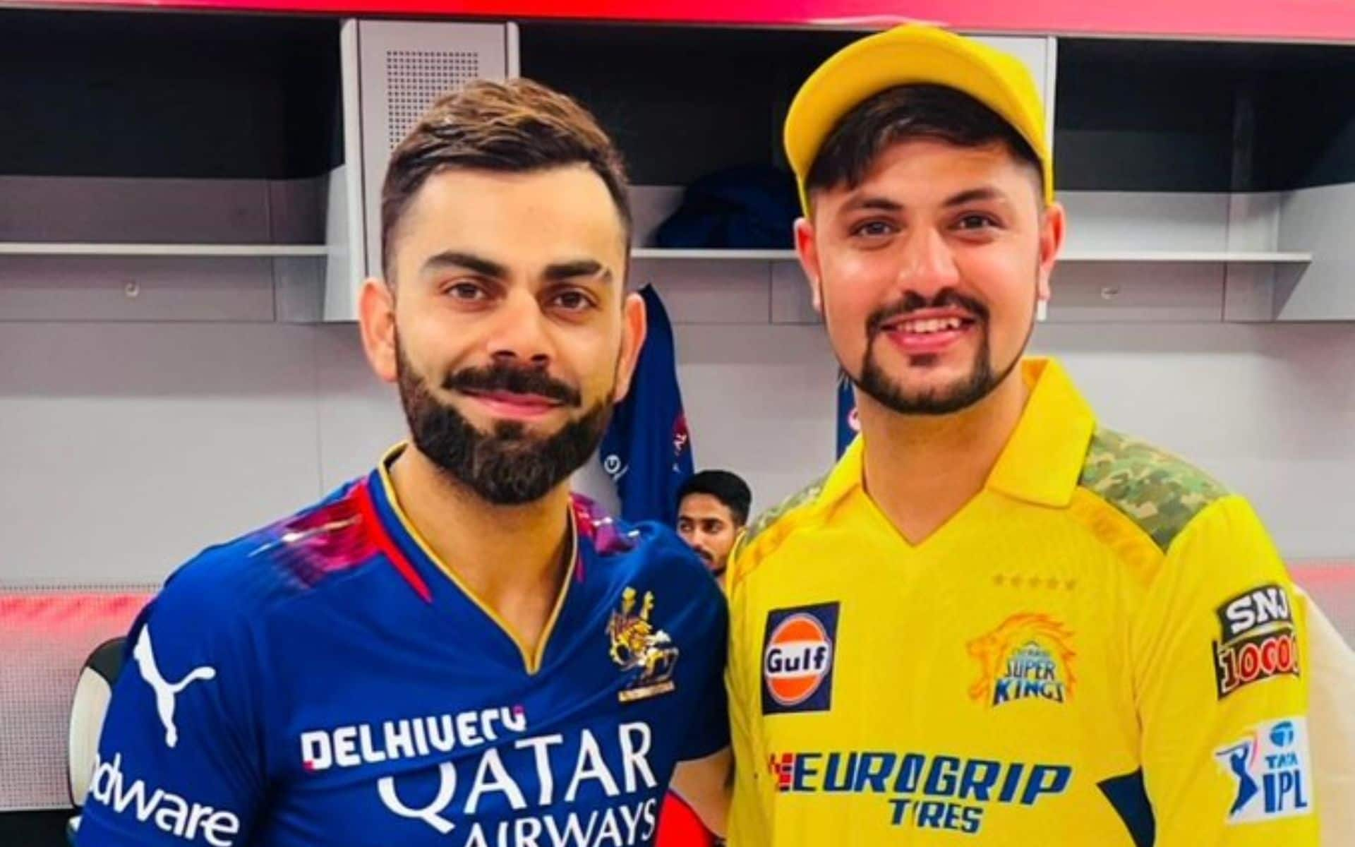 Sameer Rizvi with Virat Kohli during IPL 2024 (X)