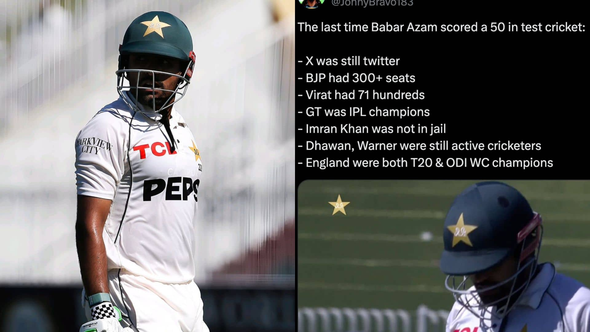 Babar Azam was trolled for his poor form [X]