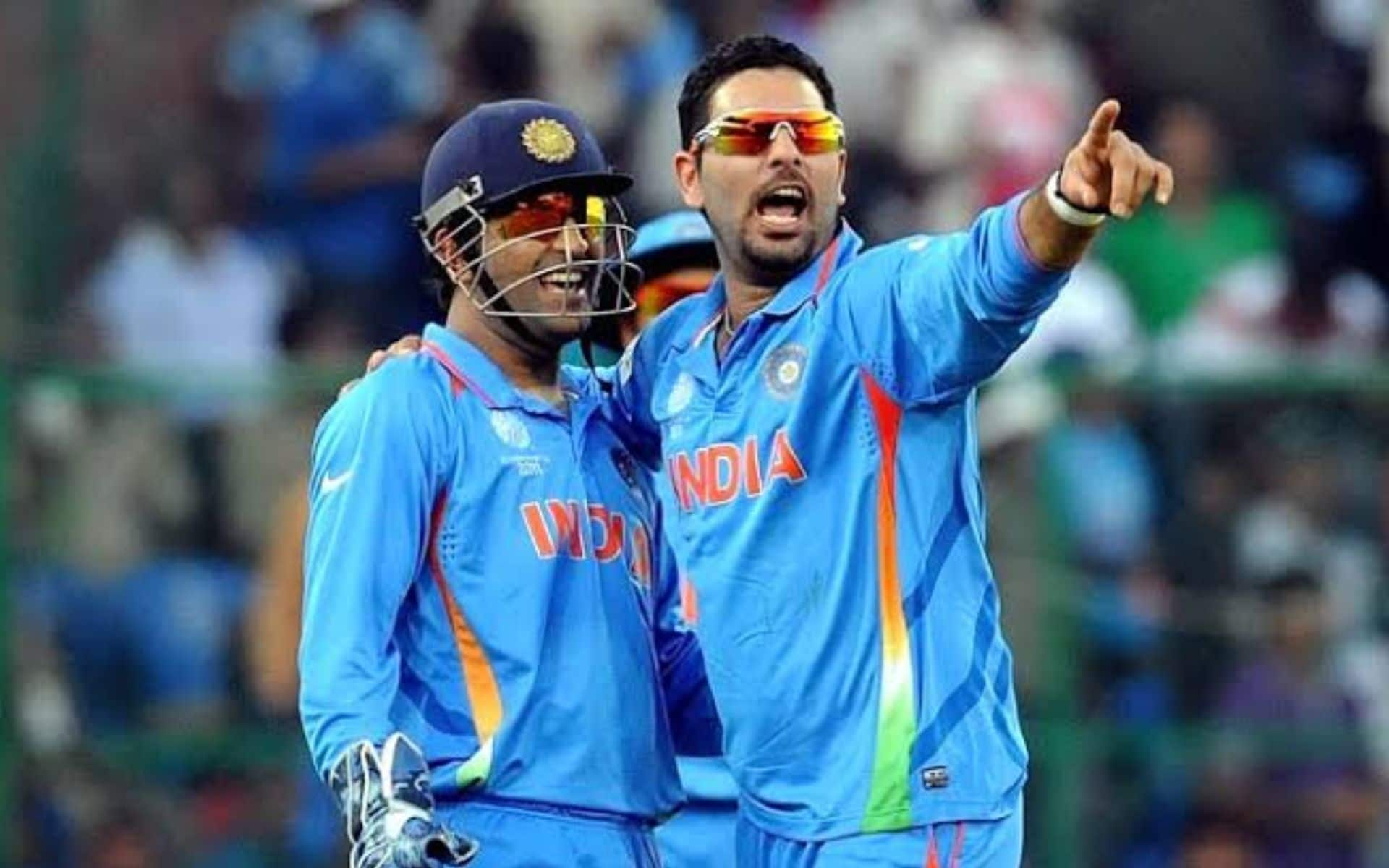 MS Dhoni with Yuvraj Singh [X.com]