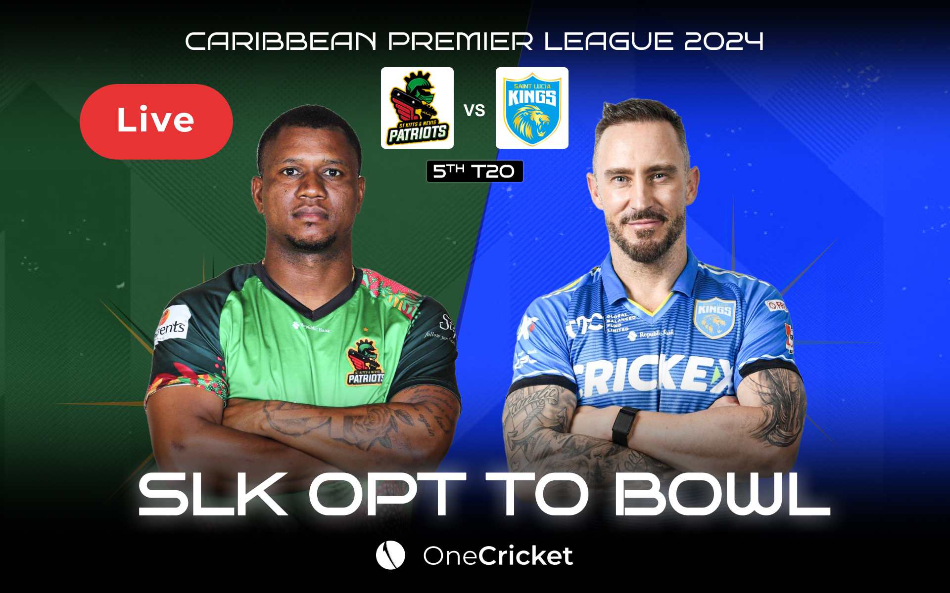 CPL 2024, SKNP vs SLK, Match 5 Live Score St Lucia Kings Captain Faf