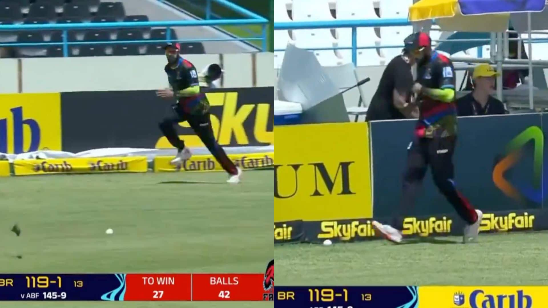 Imad Wasim's lazy fielding effort [X]