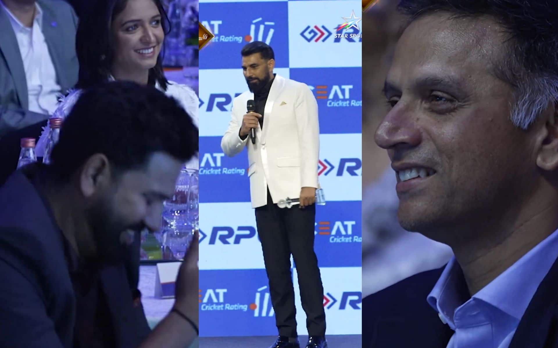 Rohit Sharma and Rahul Dravid could not hold back their laughter after Mohd Shami's funny response (X.com)