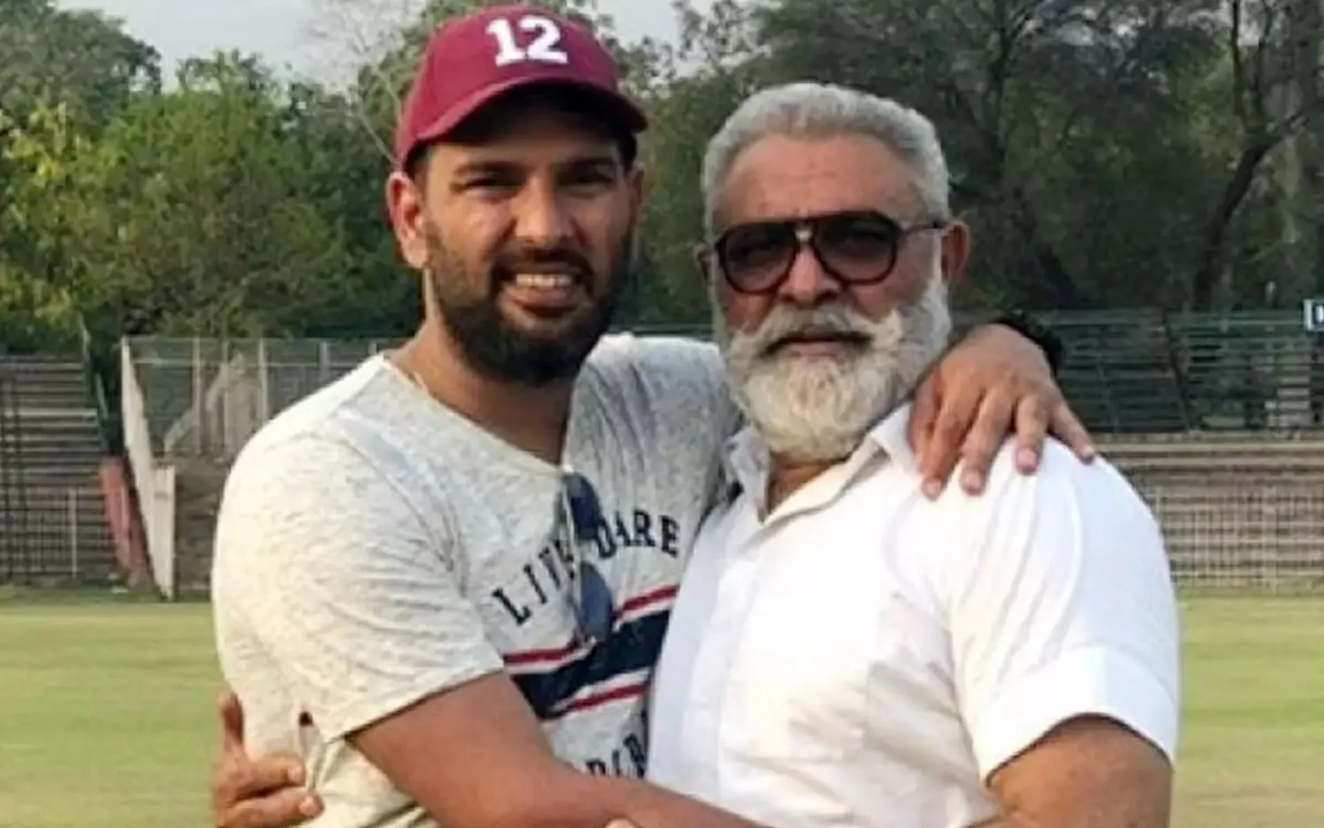 Yuvraj Singh with his father Yograj Singh (Source:@filmsandstuffs,x.com)