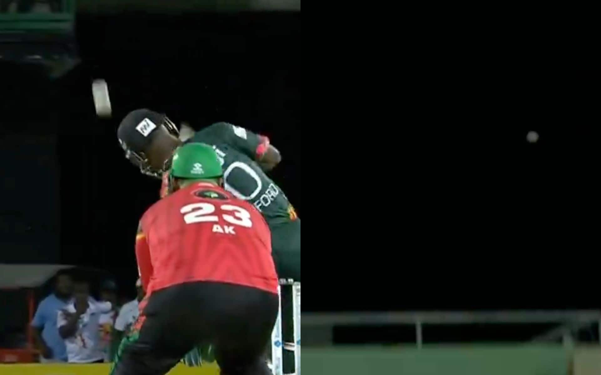 Rutherford slammed Imran Tahir for a huge six in CPL 2024 [X]