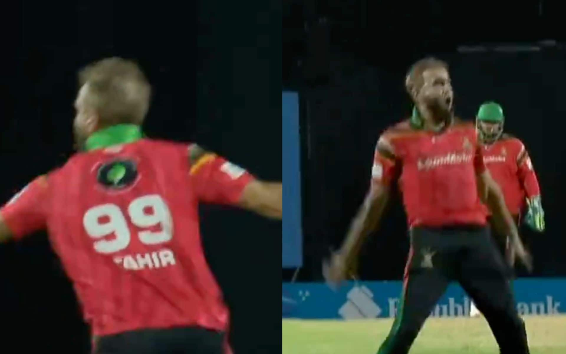 Imran Tahir celebrating in CR7's signature style [X]