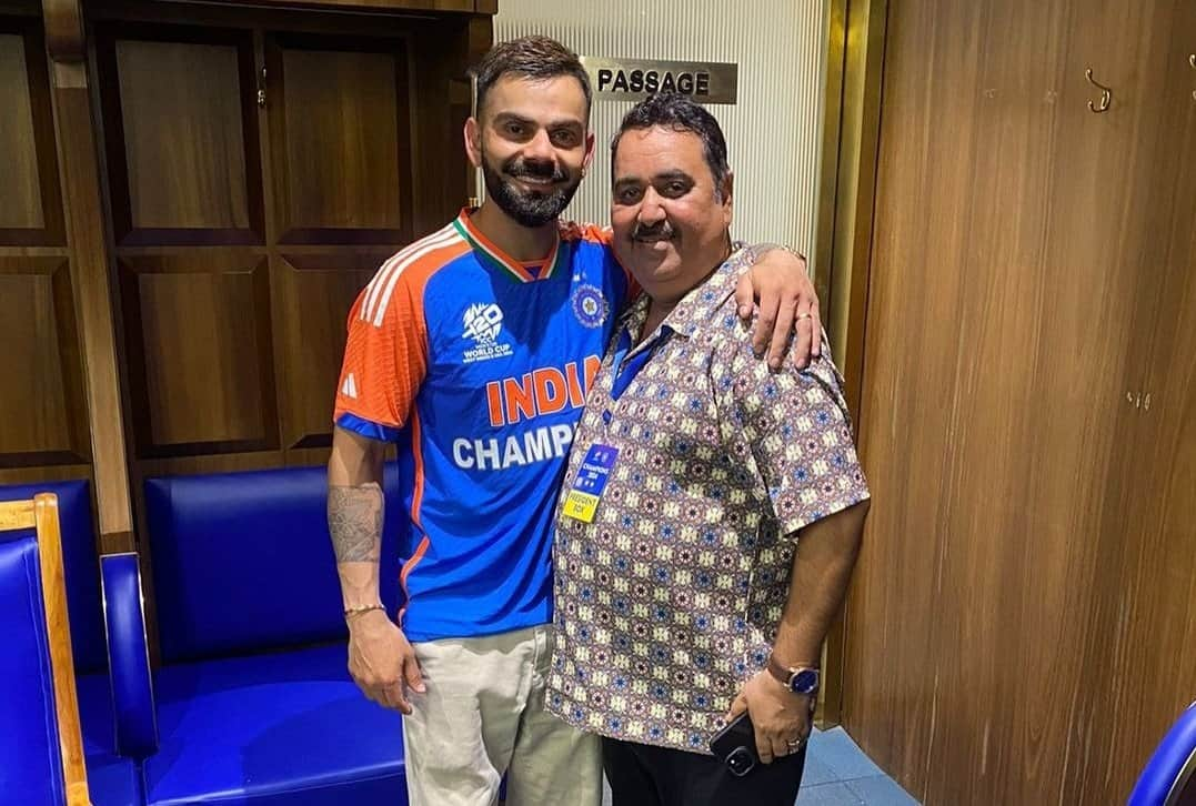 Kohli and his coach, Rajkumar Sharma
