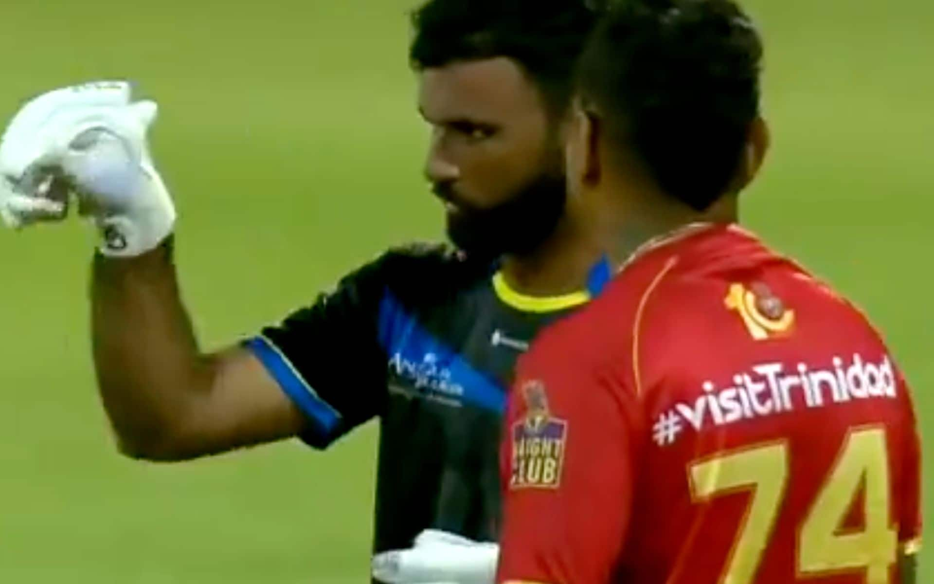 Fakhar Zaman and Sunil Narine having a chat in Match 8 of CPL 2024 [X]