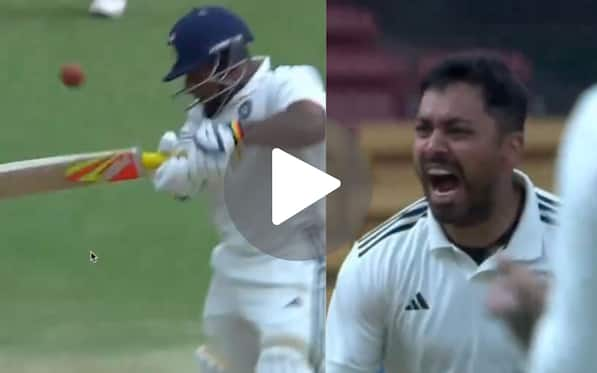 [Watch] Avesh Khan Roars At Sarfaraz Khan's Face After Getting Him Out With A Snorter