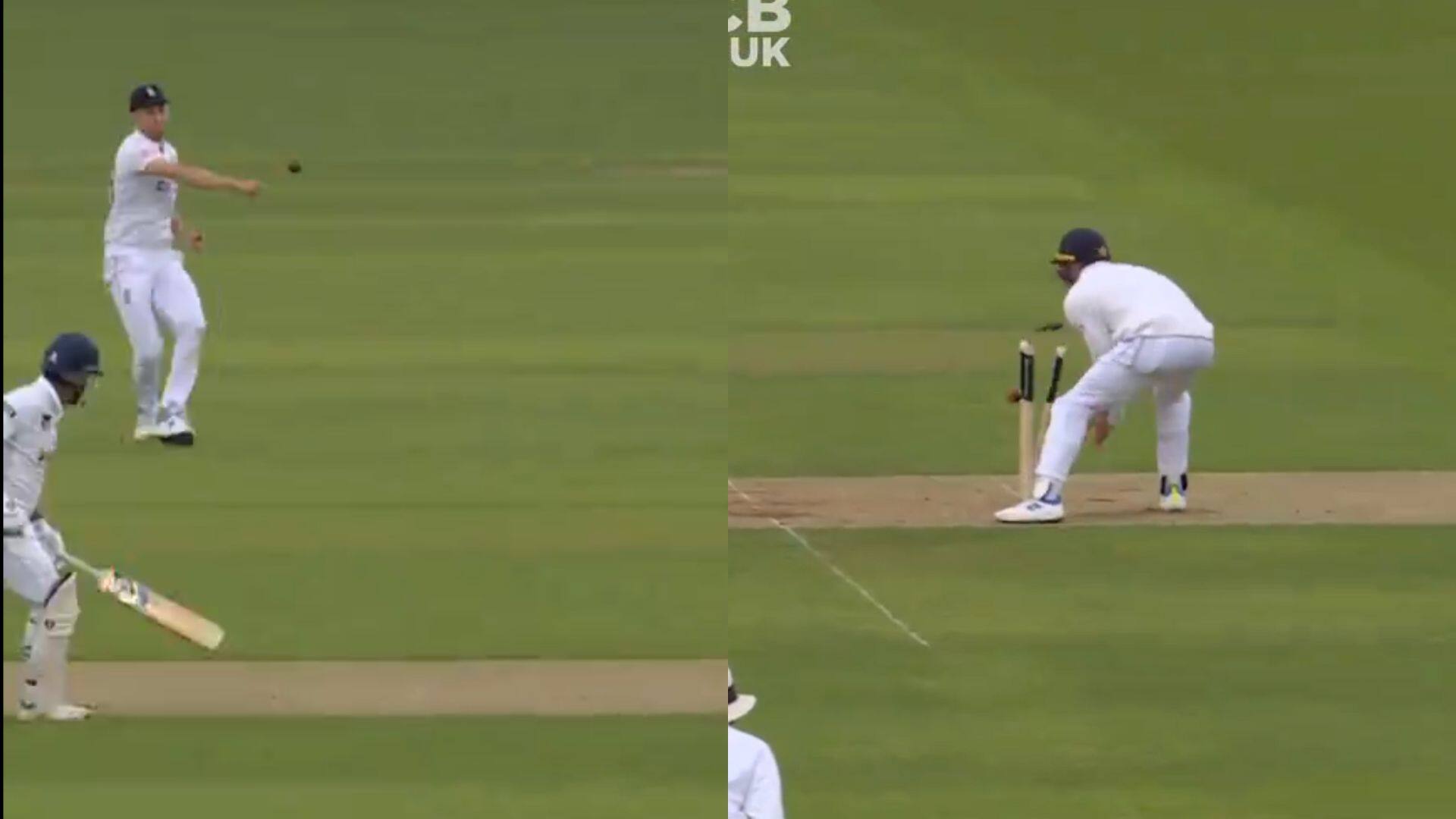 Olly Stone's direct hit to dismiss Karunaratne [X]