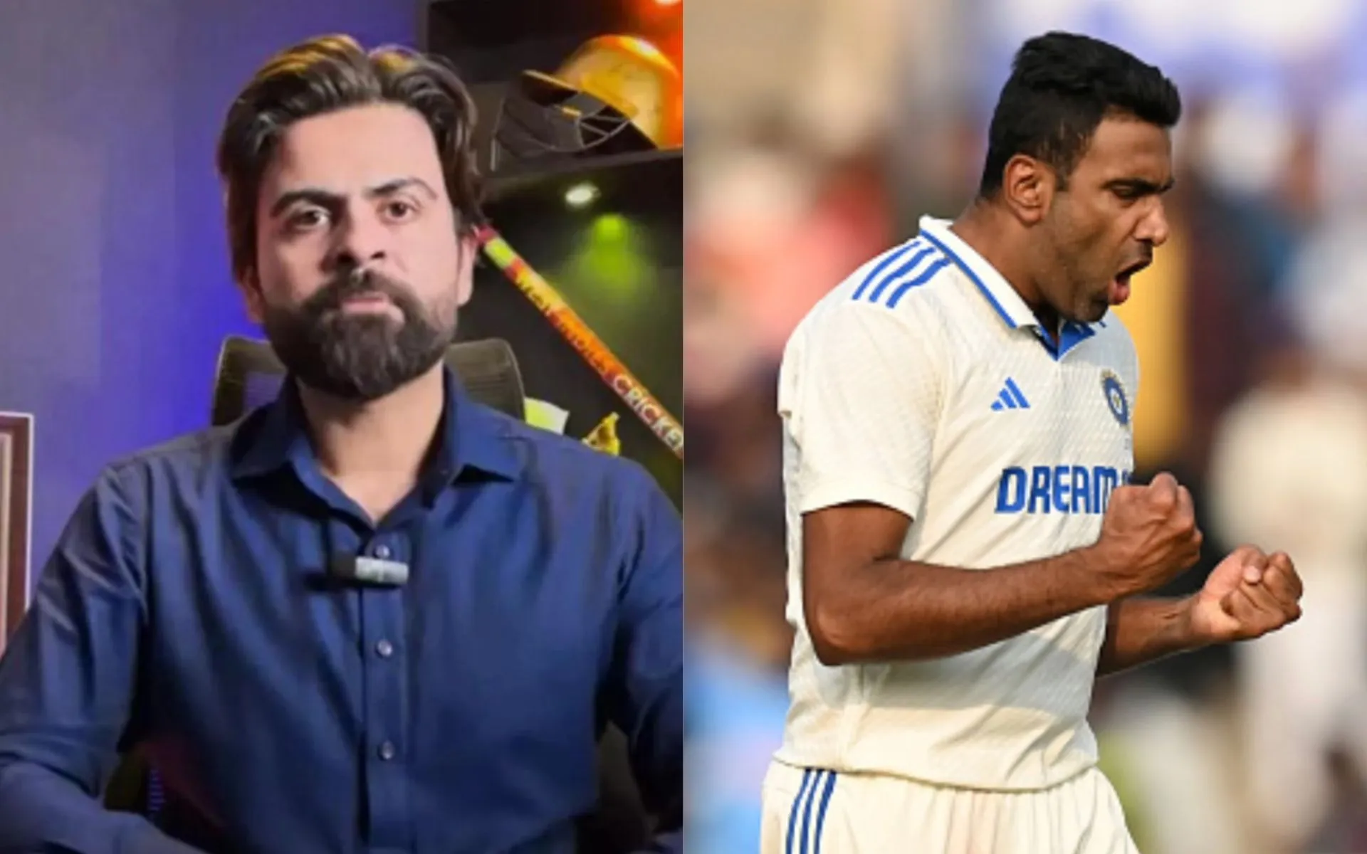 Ahmed Shehzad (L) and R. Ashwin (R) (X.com)