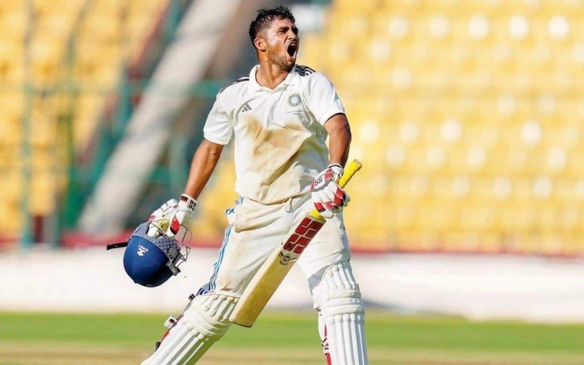 Musheer Khan after his century in Duleep Trophy game (X.com)