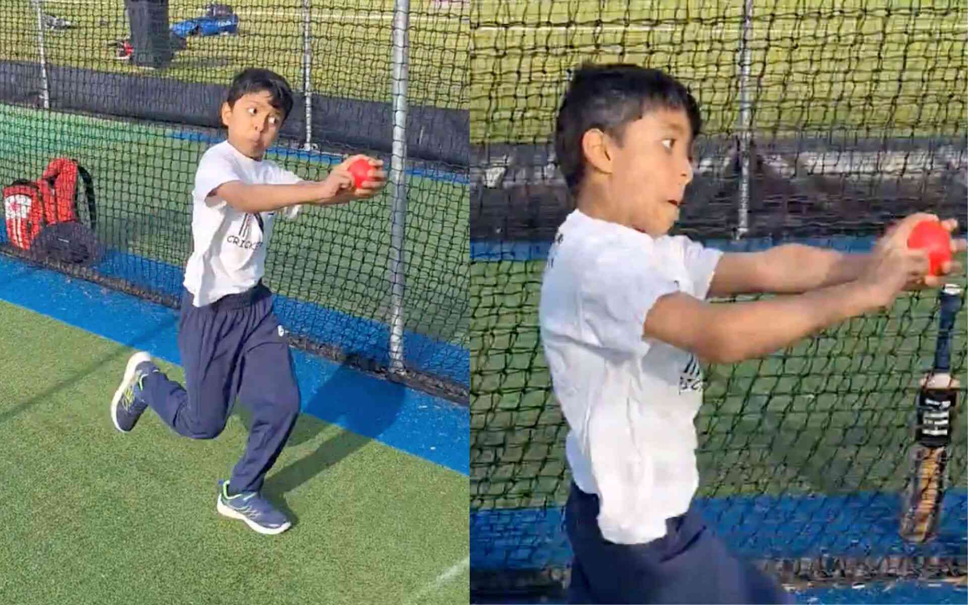 Young kid bowling with Bumrah's action (X.com)