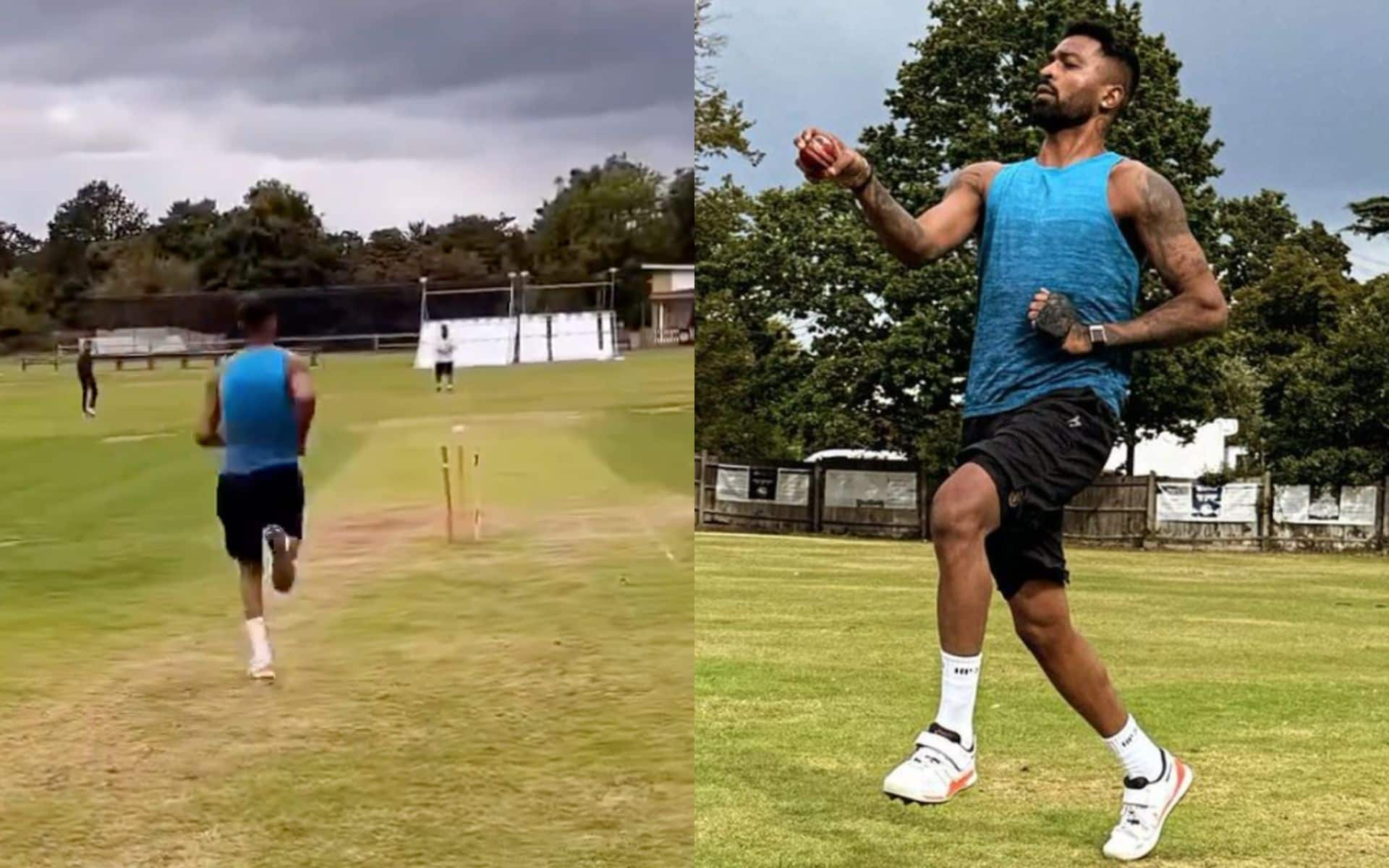 Hardik Pandya in the nets (x)