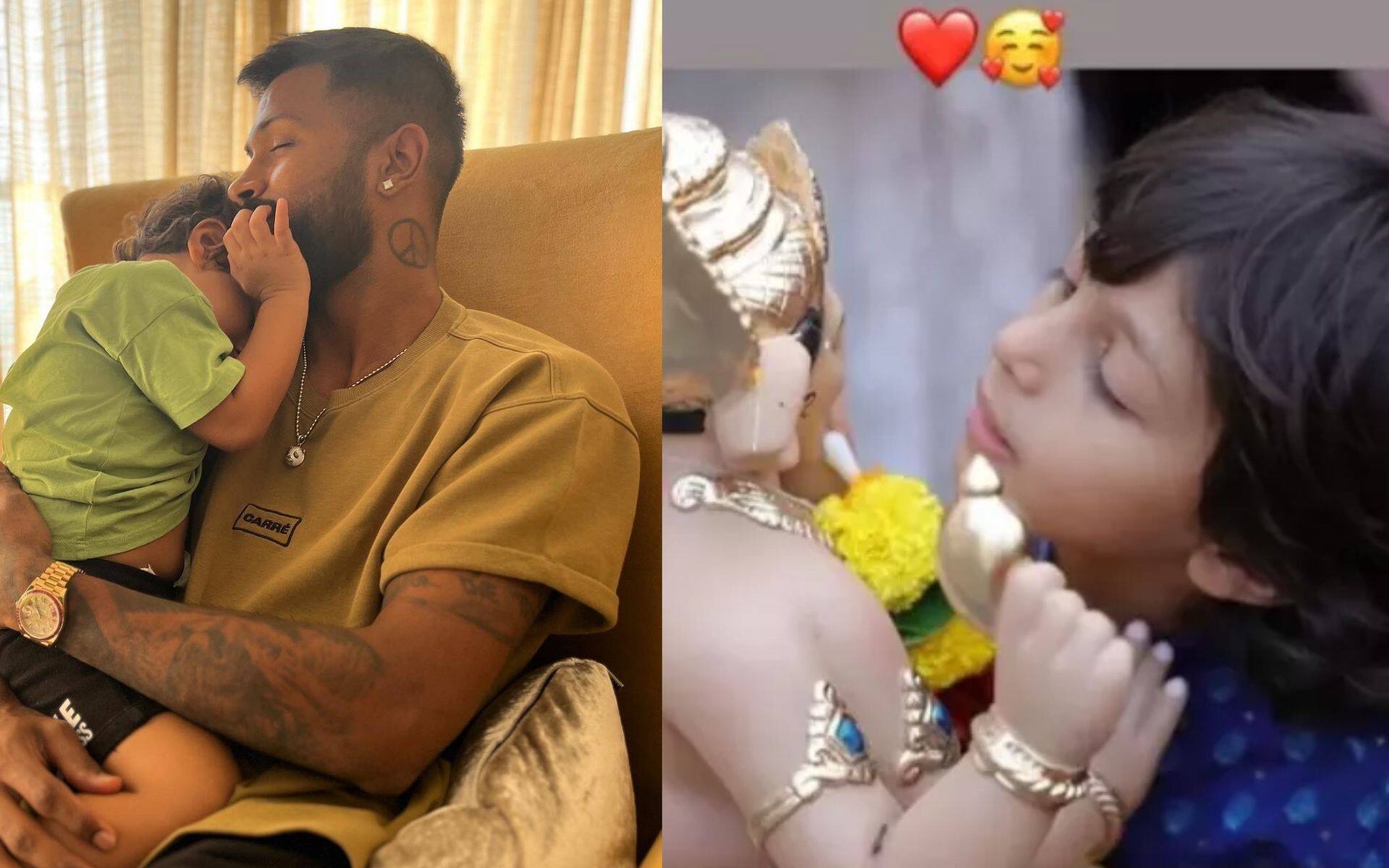 Hardik Pandya reunited with his son [X]