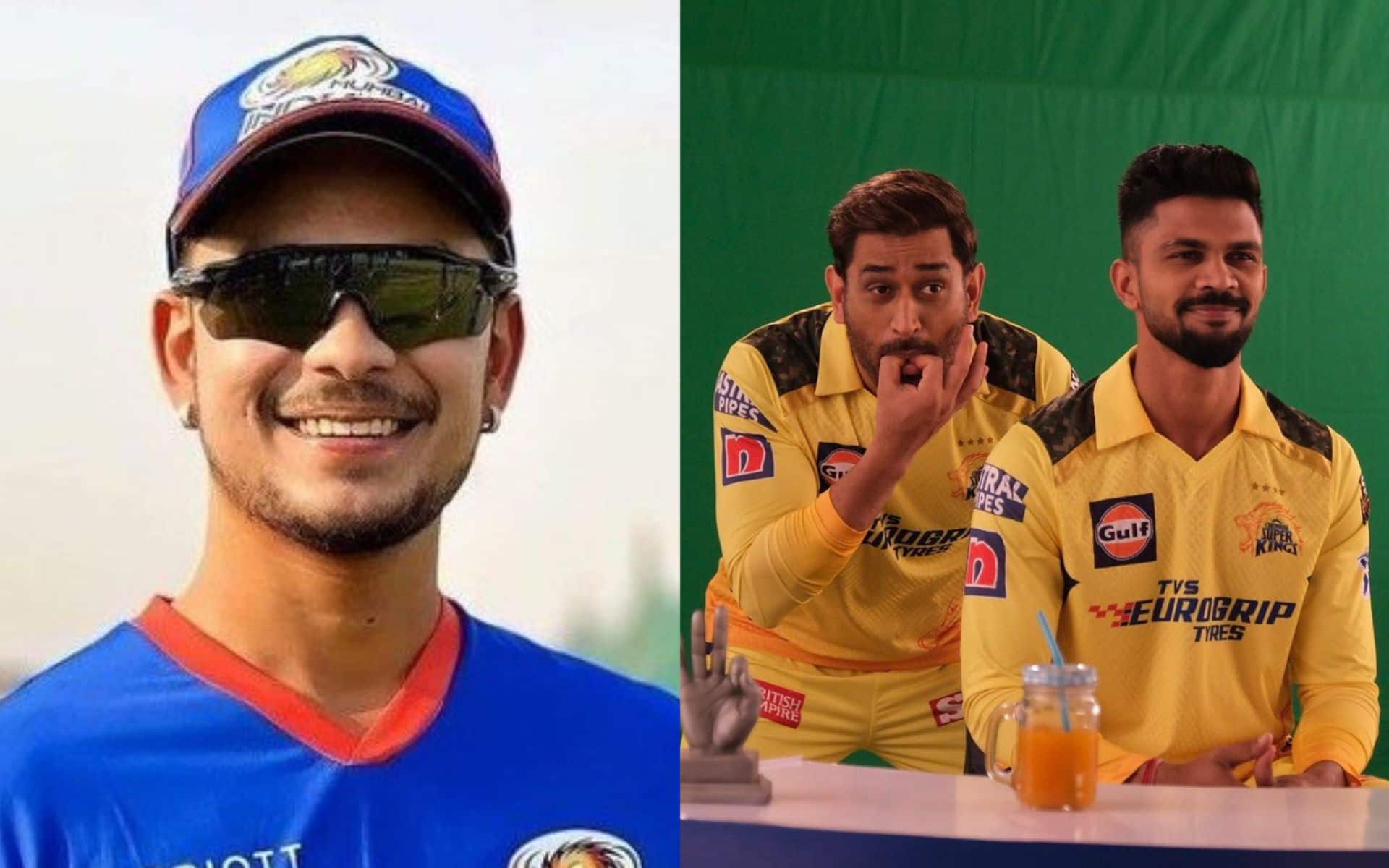 Ishan Kishan, MS Dhoni and Ruturaj Gaikwad [X]