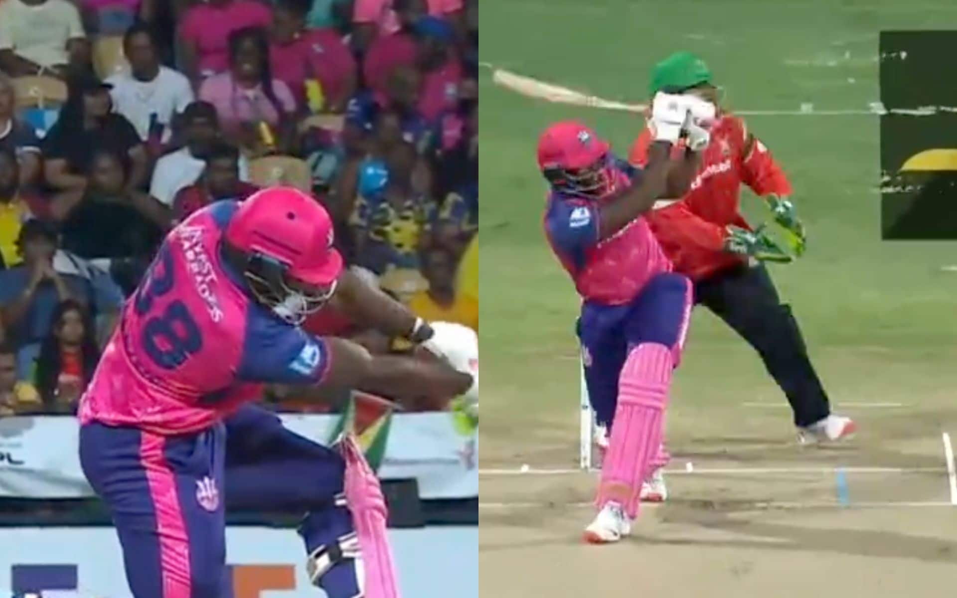 Alleyne slammed Moeen Ali for a maximum and a boundary in the CPL 2024 [X]