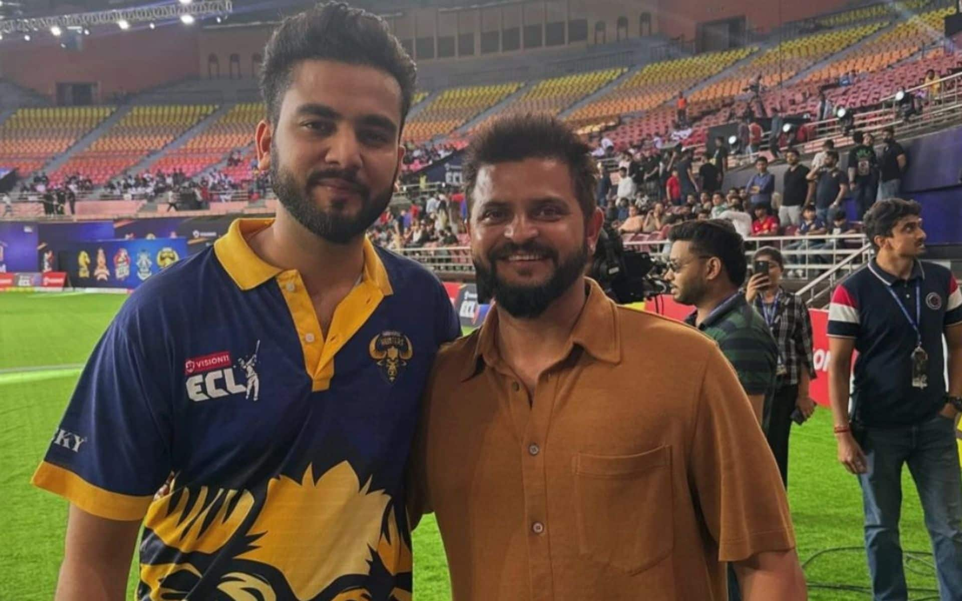 Elvish Yadav with Suresh Raina in ECL 2024 (X)