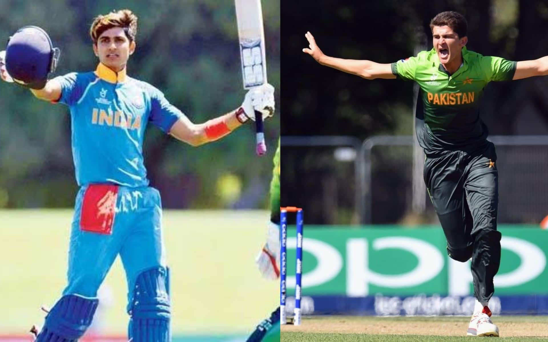 Shubman Gill and Shaheen Afridi in the U19 World Cup (X.com)