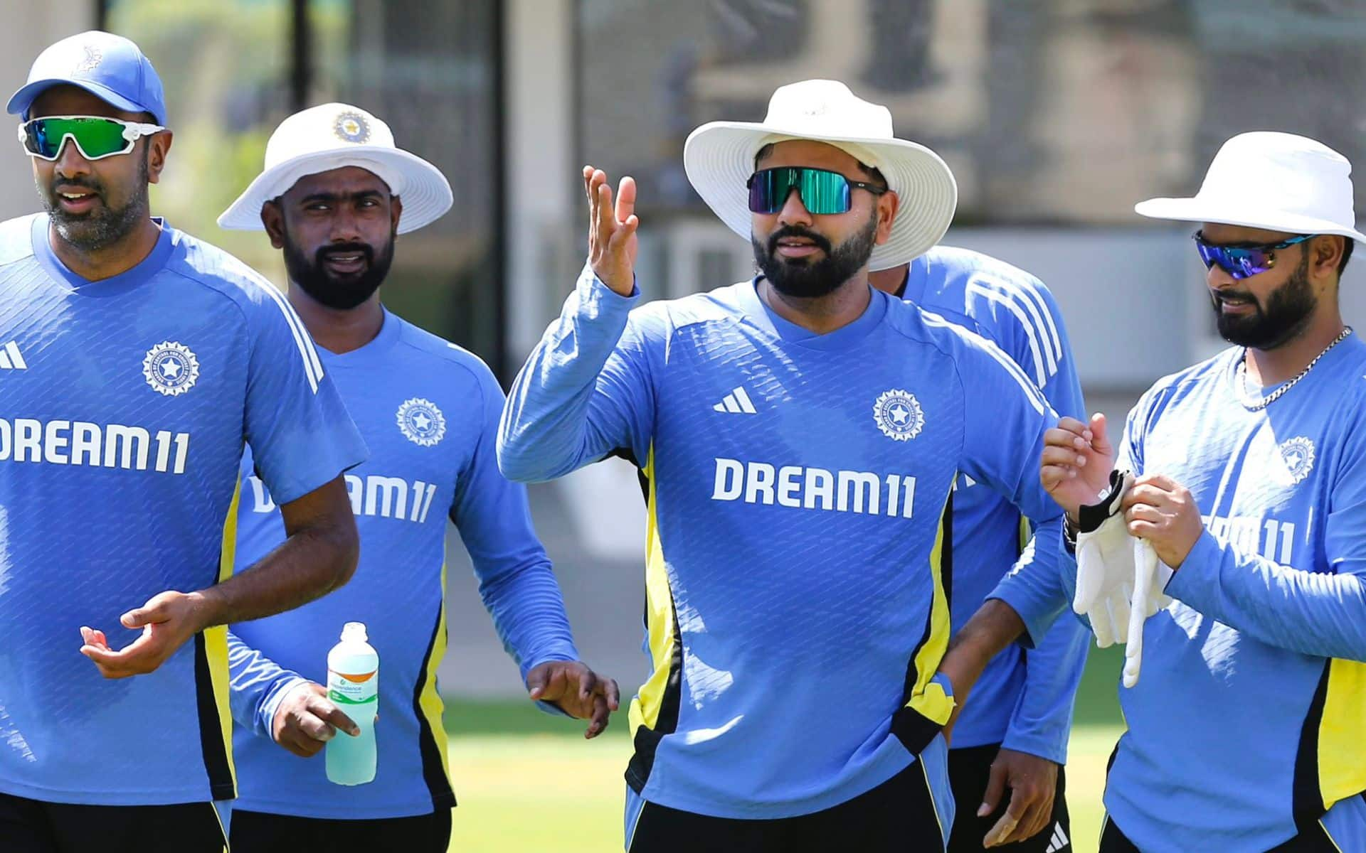 Rohit Sharma with Indian players in practice session (X.com)