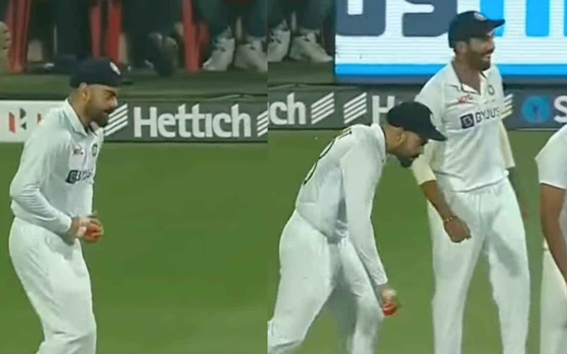 Virat Kohli imitating Bumrah (X.com)